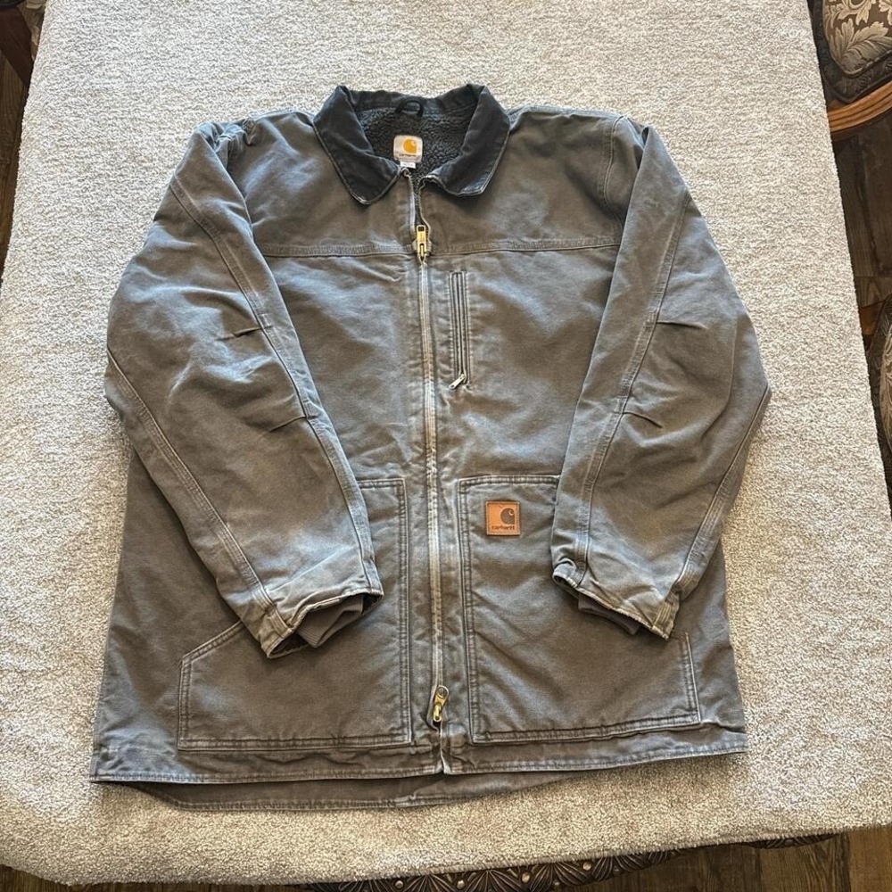 Carhartt C81 QVL Jacket Large Tall Quilted Lined Duck Canvas Work Coat